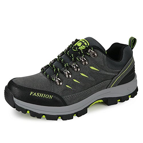 FZUU Wanderschuhe Trekking Schuhe Herren Damen Sports Outdoor Sneaker Armee Grün 35-44 Unisex (43, Grau) von FZUU