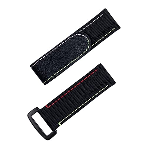 FZXCG Buntes 20-mm-Uhrenarmband aus Nylongewebe und Leder für Rolex-Armband DAYTONA SUBMARINER GMT Yacht-Master-Armbanduhrenarmband(Color Blk buckle) von FZXCG