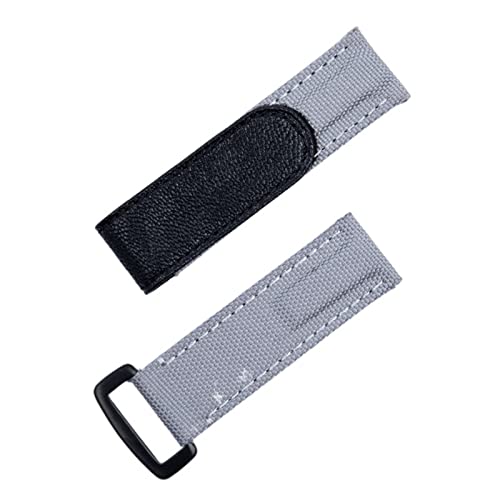 FZXCG Buntes 20-mm-Uhrenarmband aus Nylongewebe und Leder für Rolex-Armband DAYTONA SUBMARINER GMT Yacht-Master-Armbanduhrenarmband(Grey Blk Buckle) von FZXCG