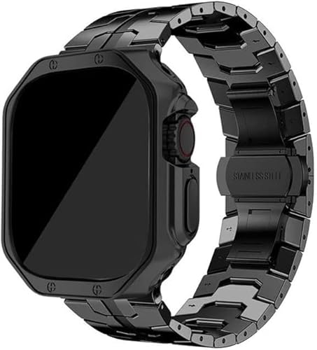 FZXCG Watcj-Gehäuse und Uhrenarmband aus massivem Edelstahl, für Apple Watch Ultra 49 mm, 8, 7, 6, 5, 4, SE, 3, 2, 1, 42 mm, 45 mm, 41 mm, 44 mm, 40 mm, Metall-Schmetterling-Verschluss, TPU-Abdeckung FZXCG Watcj-Gehäuse und Uhrenarmband aus massivem Edelstahl, für Apple Watch Ultra 49 mm, 8, 7, 6, 5, 4, SE, 3, 2, 1, 42 mm, 45 mm, 41 mm, 44 mm, 40 mm, Metall-Schmetterling-Verschluss, TPU-Abdeckung von FZXCG
