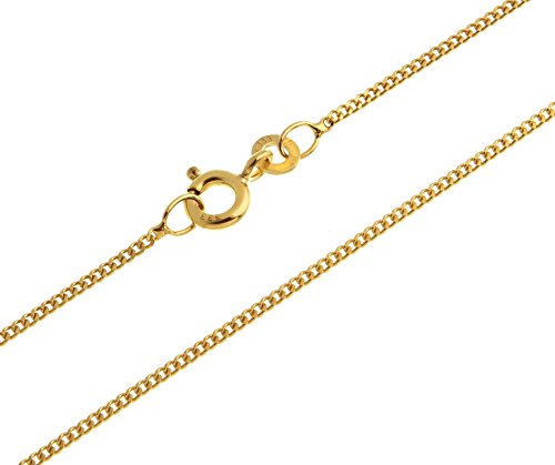 SILBERKETTEN STORE DEIN SCHMUCK ONLINE SHOP Panzerkette Gold 333 Damen 55cm I Filigrane Goldkette Damen Hochglanz 1,2mm Stärke I Halskette Echtgold für Frauen mit Federring Verschluss von SILBERKETTEN STORE DEIN SCHMUCK ONLINE SHOP