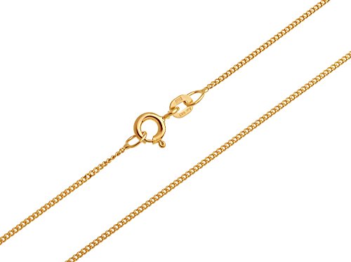 SILBERKETTEN STORE DEIN SCHMUCK ONLINE SHOP Panzerkette Gold 585 Damen 40cm I filigrane Goldkette Damen hochglanz 1mm Stärke I hochwertige Echtgold Halskette für Frauen mit Federring Verschluss von SILBERKETTEN STORE DEIN SCHMUCK ONLINE SHOP