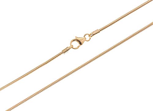 SILBERKETTEN STORE DEIN SCHMUCK ONLINE SHOP Schlangenkette 333 Gold 50cm Länge I elegante Goldkette 1,4mm Stärke im klassischen Design I kompakte Echtgold Halskette mit Karabiner Verschluss von SILBERKETTEN STORE DEIN SCHMUCK ONLINE SHOP