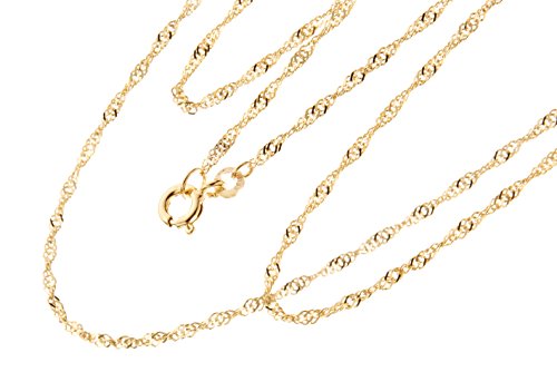 SILBERKETTEN STORE DEIN SCHMUCK ONLINE SHOP Singapurkette 333 Gold Damen 38cm I filigrane Goldkette Damen 1,8mm Stärke hochglanz I Echtgold Halskette Frauen mit Federring Verschluss von SILBERKETTEN STORE DEIN SCHMUCK ONLINE SHOP