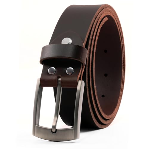 Fa.Volmer ® Gürtel aus Büffelleder für Männer und Frauen/braun / 35mm breit/leicht zu kürzen/Made in Germany / #Jens-35mm-135-brn von Fa.Volmer