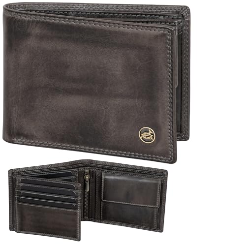 Fa.Volmer Leder Geldbörse Herren mit RFID-Schutz - extra-stabile Doppelnaht (8+3 Card - Basalt Grey) von Fa.Volmer