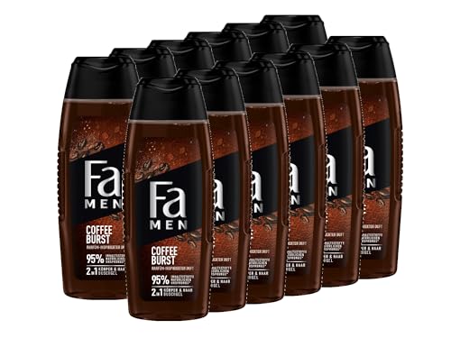 FA Duschgel Men Coffee Burst mit parfüm-inspirierten Duft (12x 250ml) 2in1 Formel für Körper & Haare, erlebe die intensive & zeitlose Duftkomposition von Aromatischem Kafee von Fa