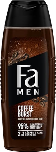 FA Duschgel Men Coffee Burst mit parfüm-inspirierten Duft (1x 250ml) 2in1 Formel für Körper & Haare, erlebe die intensive & zeitlose Duftkomposition von Aromatischem Kafee von Fa