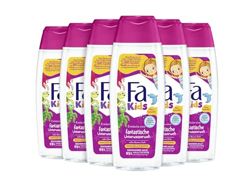 FA Duschgel & Shampoo Kids fantastische Unterwasserwelt süßer Beeren-Duft, 6er Pack (6x 250 ml) von Fa