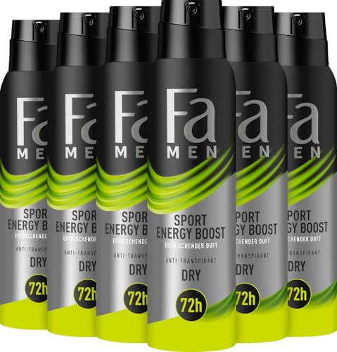 Fa Men Deospray "Sport Energy Boost" - 6er Pack (6 x 150 ml) von Fa