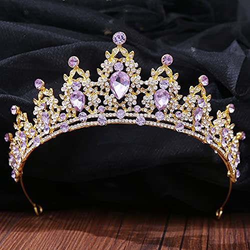 Handgefertigte Barock-Stirnbänder, Kristall-Tiaras, Kronen, Braut-Kopfschmuck, Brautschmuck, Hochzeit, Party, Haarschmuck für Frauen, Haarreifen (Metallfarbe: H1269 Silber) (Einfarbig H1322 Silber) von FaLkiN