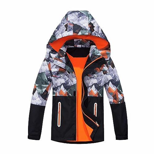 FaLkin Jungen Windbreaker Sweatjacke mit Kapuze Winddicht Sportjacke Kapuze Sport Outerwear Outdoor Wetterjacke Outdoorjacke mit Reißverschluss Kindermantel Übergangsjacke Softshelljacke von FaLkin