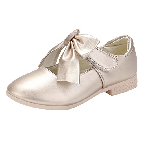 FaLkin Prinzessin Einzelne Schuhe rutschfeste Weicher Boden Kinder Abendschuhe Kinderschuhe Schulschuhe Hochzeitsschuhe Glitzer Kristall Ballerinas Kleidschuhe (Gold, 35 Big Kids) von FaLkin