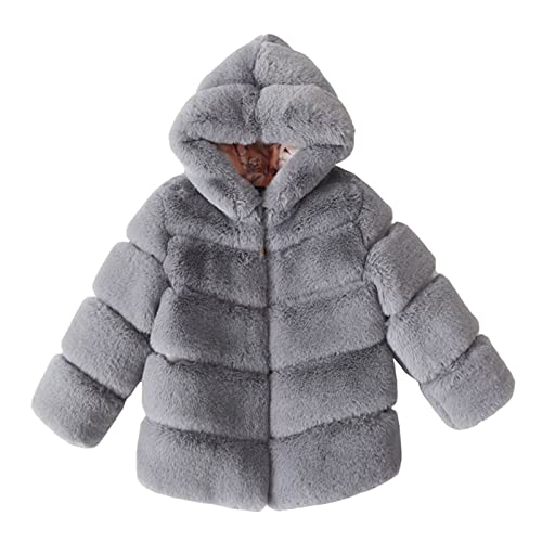 Kunstpelzmantel Mädchen Plüsch Warme Mode Flauschig Cardigan PlüSchjacke Verdicken Warme Oberbekleidung Solide Gepolsterte Outwear Kindermantel Kinder Winterjacke Mädchen Wintermantel von FaLkin