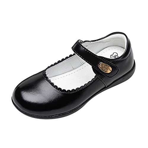 Mädchen Prinzessin Schuhe Festlich Ballerina Kleid Schuhe Prinzessin Schuhe Kinder Schuhe Loafers Freizeitschuhe Festliche Kleidschuhe (Black, 27) von FaLkin