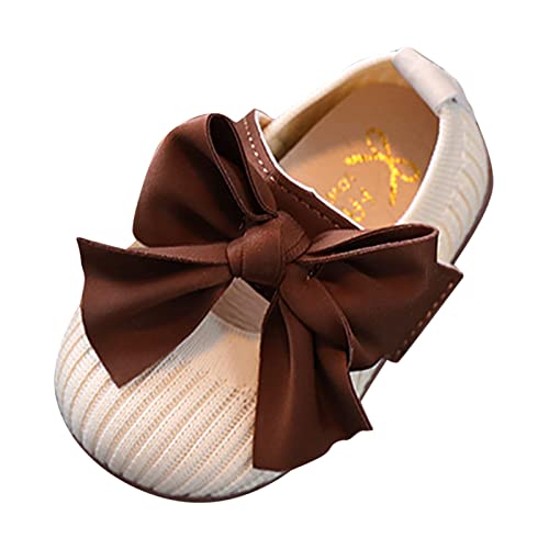 Mädchen Prinzessin Schuhe Festlich Ballerina Tanzschuhe Hochzeitsschuhe Kinderschuhe Schulschuhe Halbschuhe Lederschuhe Freizeitschuhe Ballerinas Kleidschuhe (Beige, 21 Infant) von FaLkin