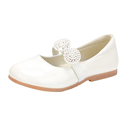 Prinzessin Einzelne Schuhe Festlich Ballerina Kinder Abendschuhe Kinderschuhe Mädchen Hochzeitsschuhe Schuhe MäDchen Party Festliche Kleidschuhe (White, 28.5 Little Child) von FaLkin