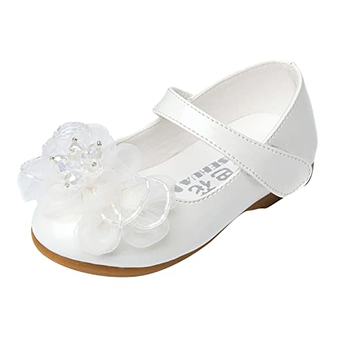 Prinzessin Einzelne Schuhe Festlich Ballerina Kinder Abendschuhe Kinderschuhe Mädchen Kinder Schuhe Loafers Freizeitschuhe Prinzessin Schuhe (White, 25 Toddler) von FaLkin