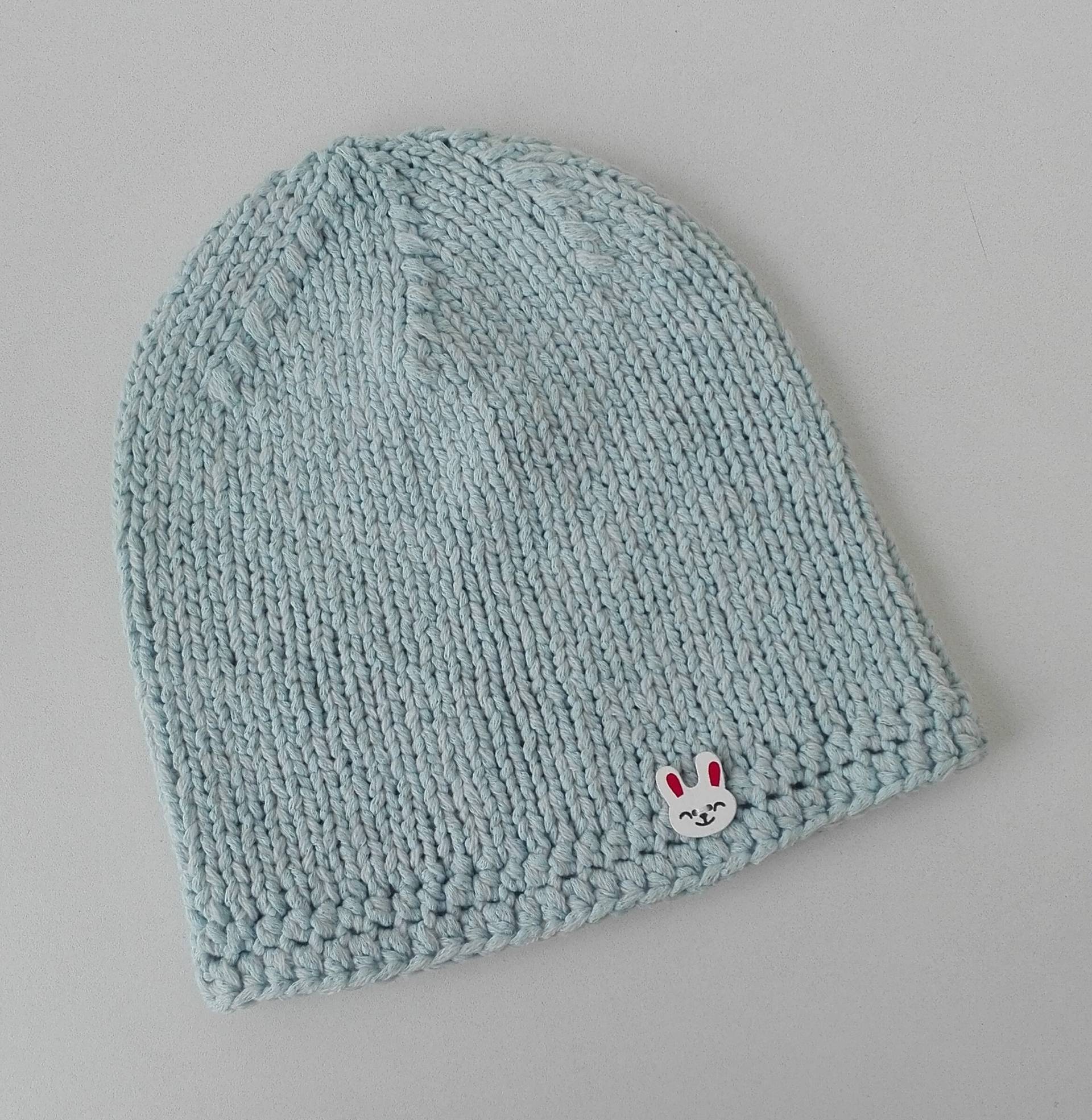 Kindermütze Babymütze in Hellblau Gestrickt von FaTaHandarbeit