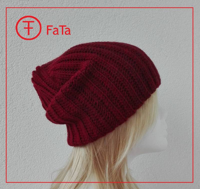 Mütze Häkelmütze Damenmütze Gehäkelt Kirsche von FaTaHandarbeit