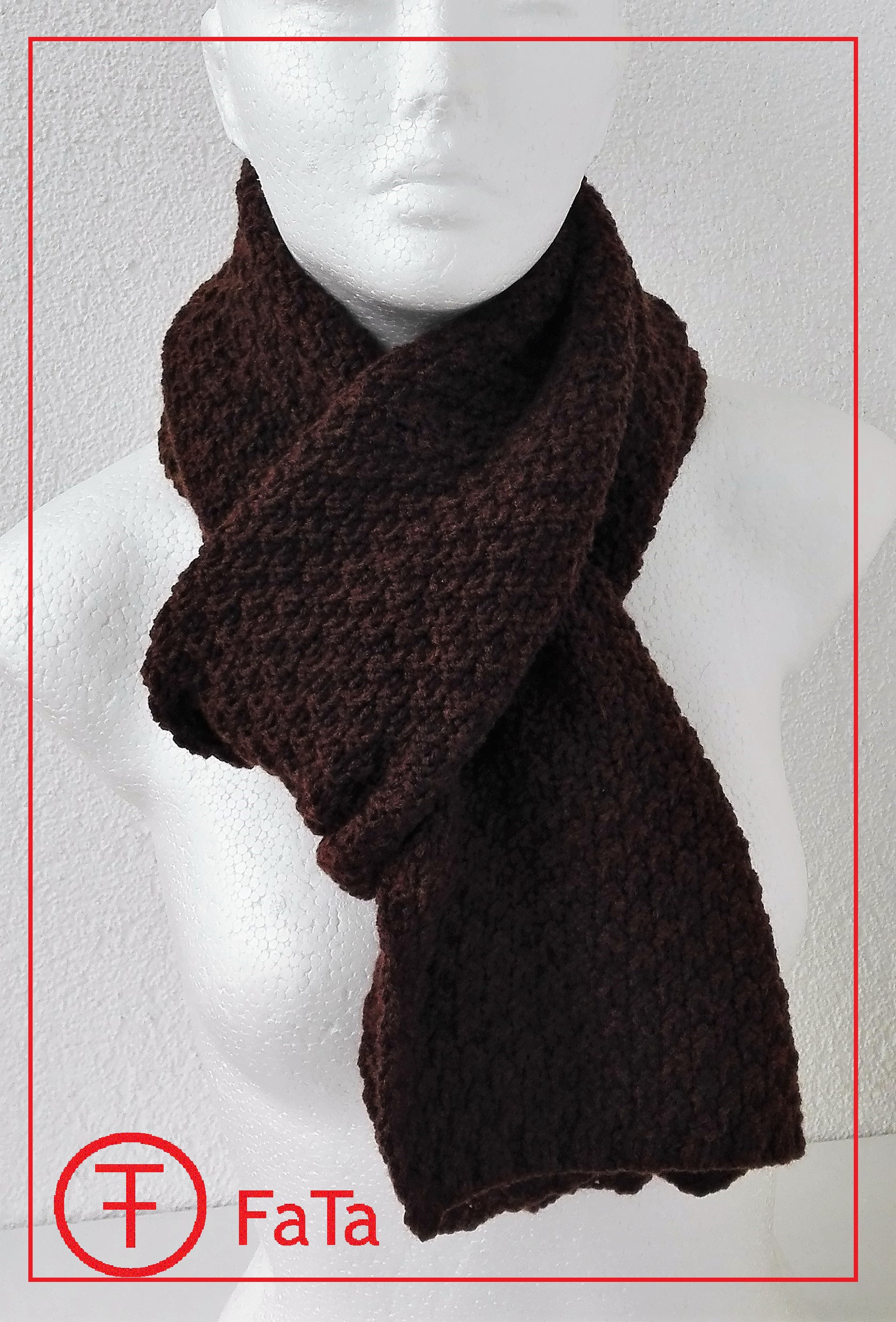 Schal Aus Merino Kaschmir Gestrickt, Braun von FaTaHandarbeit