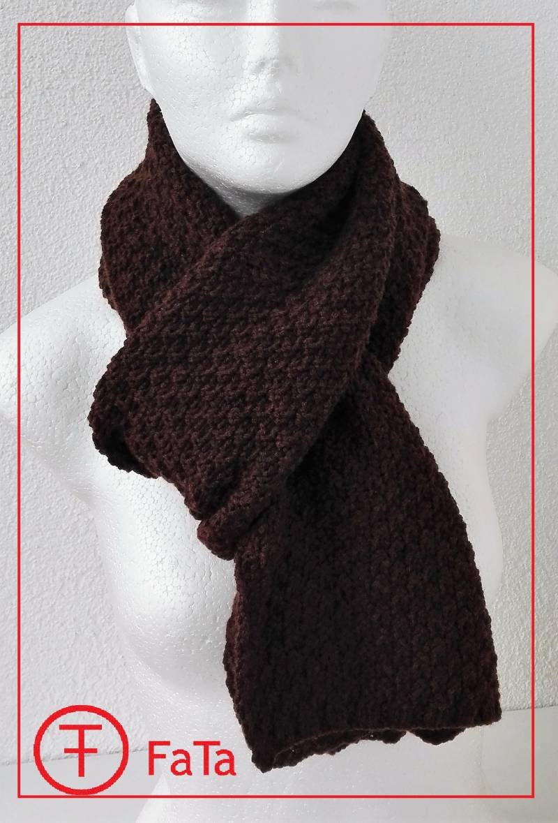 Schal Aus Merino Kaschmir Gestrickt, Braun von FaTaHandarbeit