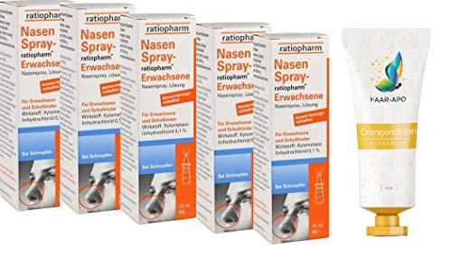 Nasenspray Ratiopharm 5 x 15 ml Sparset inkl.einer hochwertigen Handcreme Marke Faar-Apo von Faar Apo