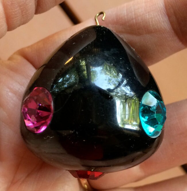 60S Kunst Anhänger, Schwarzer Statement Großer 60Er Jahre Groovy 3D Anhänger von FabFinds42