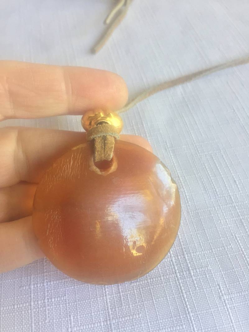 Brauner Stein Anhänger, Groovy Mod Rost Hippie 60Er Jahre Rock Anhänger von FabFinds42