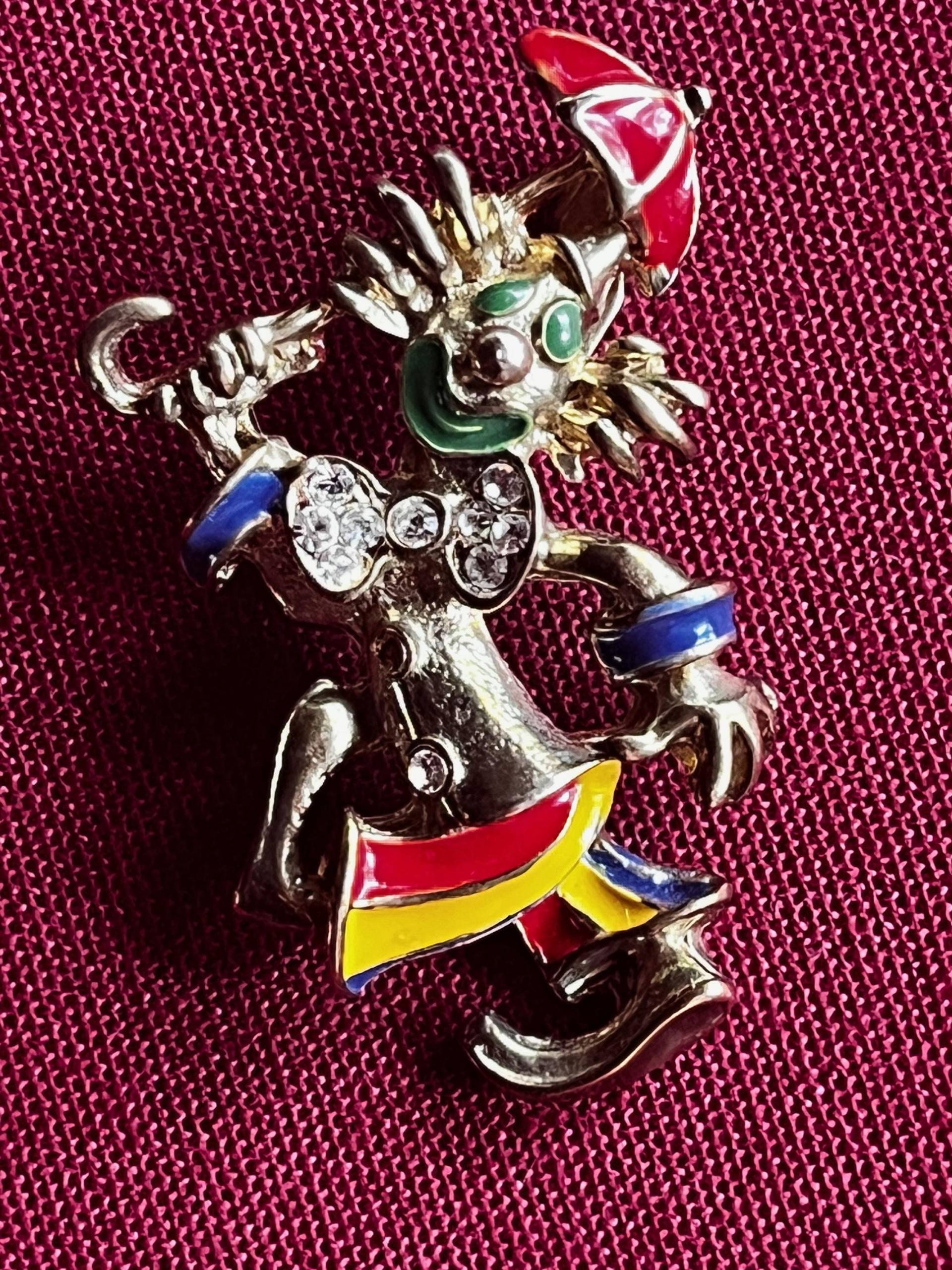 Clown Brosche, Anstecknadel, Gesicht Pin, Pewter Stick Krawattennadel, Zinn Hutnadel von FabFinds42