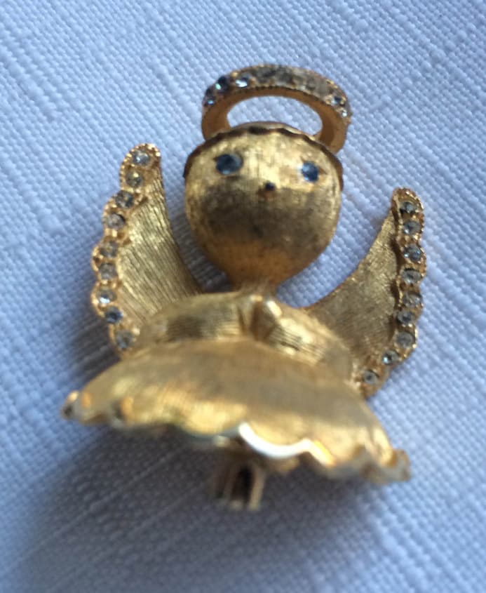 Engel Hut Pin, Schutzengel Anstecknadel, Gold Angel Brosche, Schmuck von FabFinds42