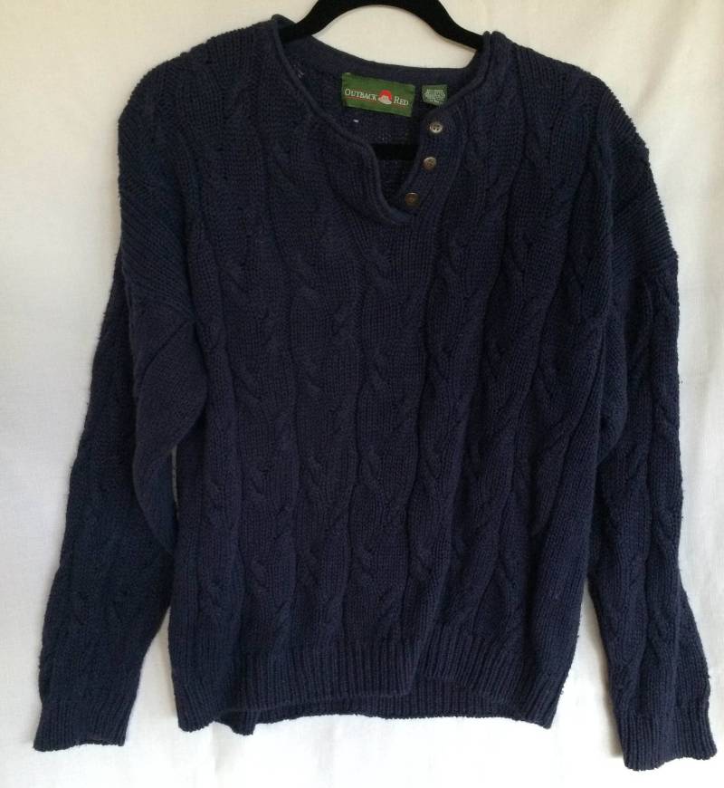 Großer Marinepullover, Zopfmusterpullover, Blauer Pullover, Strickoberteil, Marineblau, Marineblauer Größe L von FabFinds42