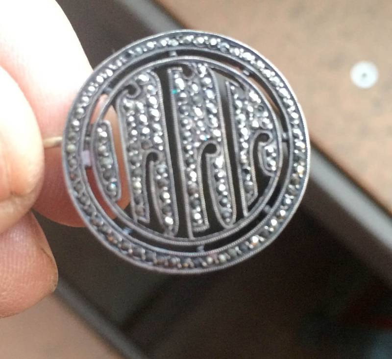 Marcasite Pin, Brosche, Mantel Revers Schmuck, Frankreich Anstecknadel, Erbstück Pin von FabFinds42