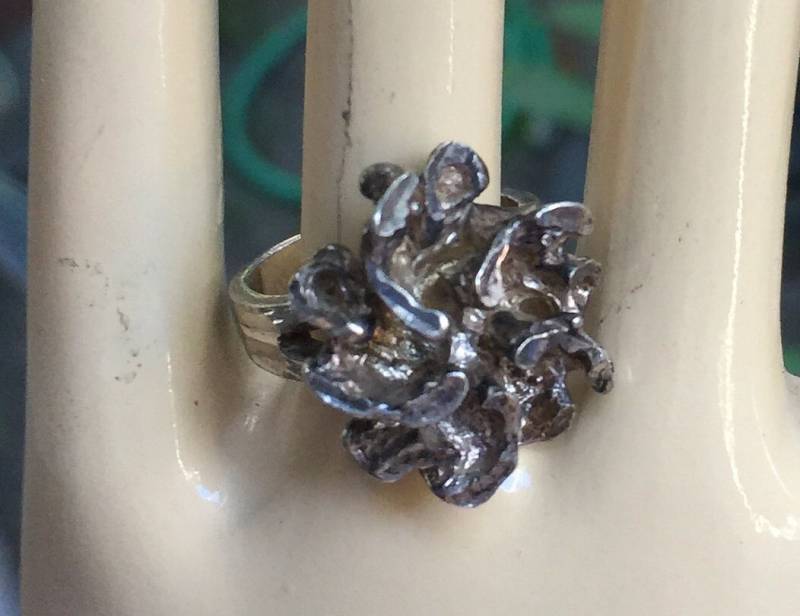 Moderne Silber Ring, 925 Größe 6 Ungewöhnliche Unisex Abstrakte Seltene Silver Ring von FabFinds42