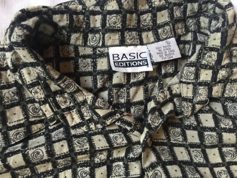 Retro Freizeithemd, Viskose Hemd, Print 80Er Herren Top, Jahre Rayon Xl Hemd von FabFinds42