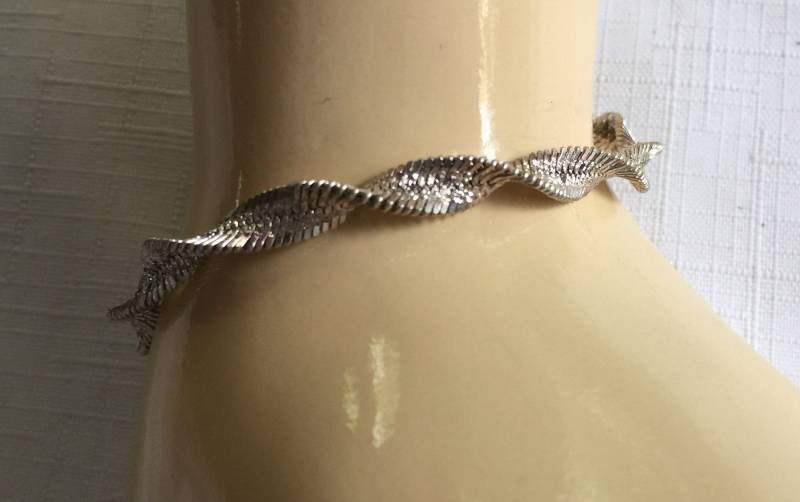 Silber Armband, Sterling Seil 925 Wirbel Geflecht Italien Armband von FabFinds42