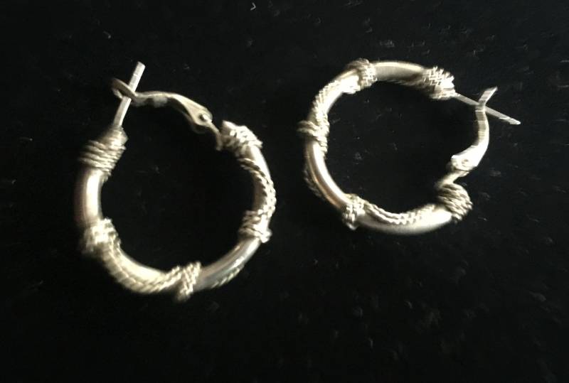 Silber Hoop, Hoop Ohrring, Boho Metall Seil Hippie von FabFinds42