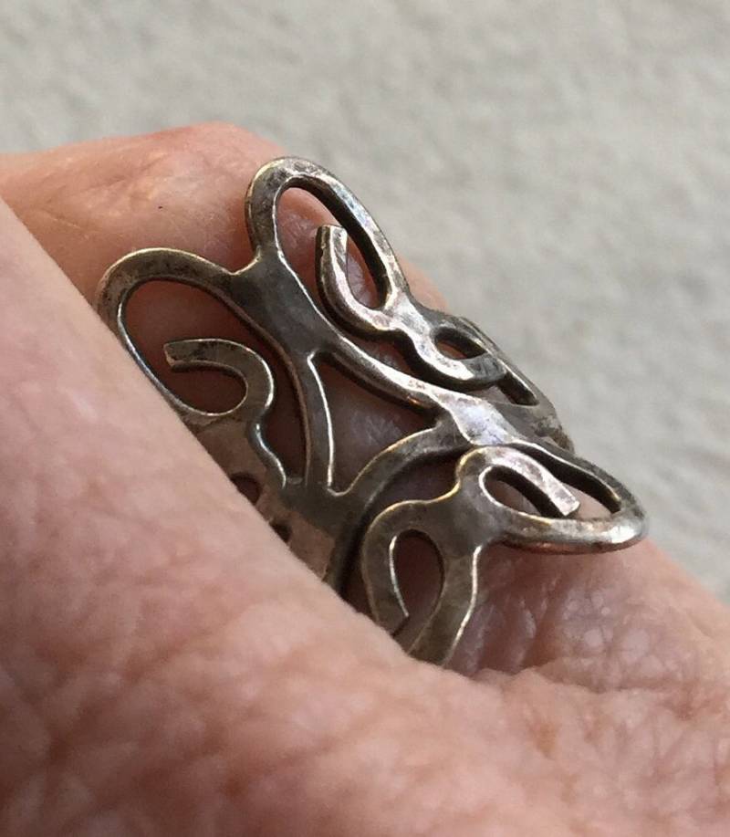 Silberring, Gitterring, Silber Ring, Hammer Silber Ring, Handgefertigter Rustikaler Hippie Ring von FabFinds42