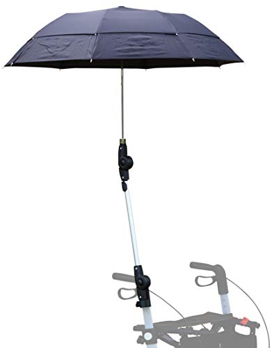 FabaCare Rollatorschirm mit Halterung, Regenschirm für Rollator Leopard, Gepard, Buffalo und Lion von FabaCare