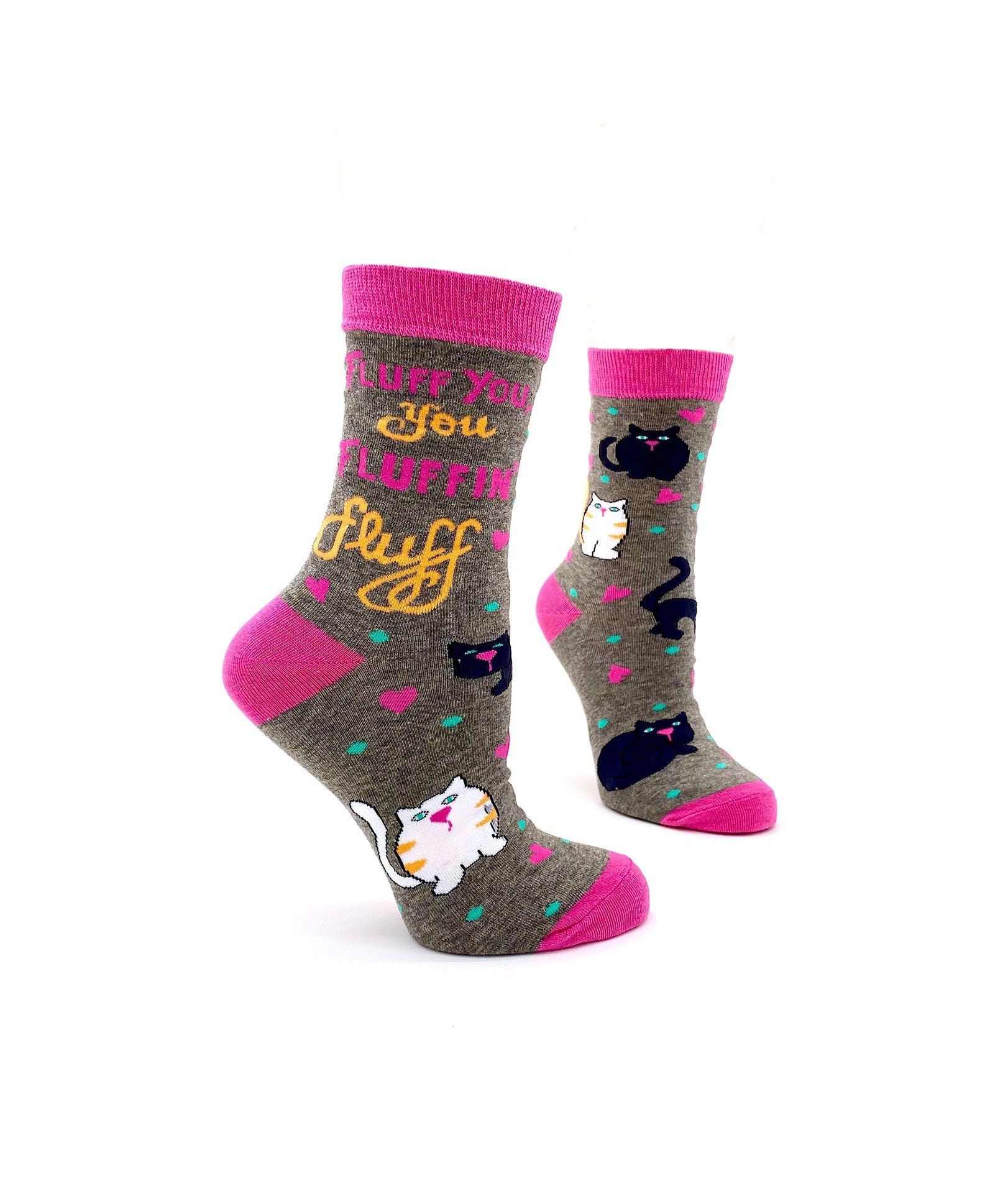 Fluff You Fluffin' Sassy Damen Crew Socken | Perfektes Geschenk Für Katzenliebhaber Mit Schwarzen Und Weißen Katzen Lustige Haustier-Socken Fluff You Fluffin' Sassy Damen Crew Socken | Perfektes Geschenk Für Katzenliebhaber Mit Schwarzen Und Weißen Katzen Lustige Haustier-Socken von Fabdaz