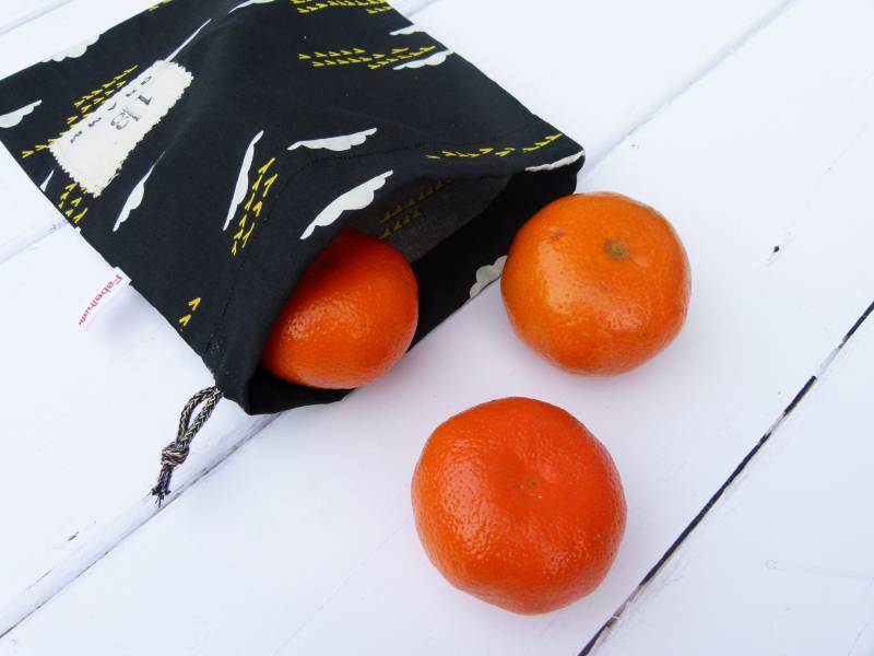Kleiner Allzweckbeutel - Stoffbeutel Gemüsebeutel Obstbeutel Unverpackt Einkaufen Nachhaltig Null Abfall "Wolken" von Fabelhaftewerkstatt