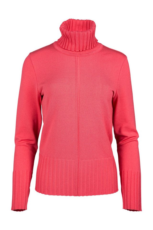 Faber Rollkragenpullover Rollkragenpullover mit Rippendetails in Farbe Neonpink mit Rippendetails von Faber