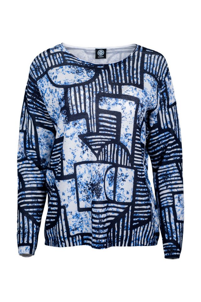 Faber Rundhalspullover Netzpullover mit grafischem Print mit grafischem Print Faber Rundhalspullover Netzpullover mit grafischem Print mit grafischem Print von Faber