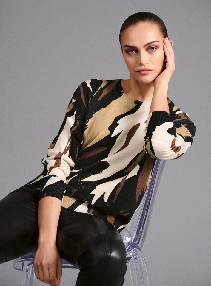 Faber Rundhalspullover Rundhalspullover mit grafischem Camouflage-Print mit grafischem Camouflage-Print von Faber