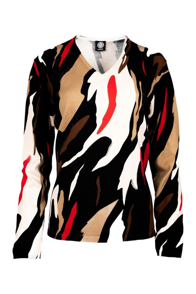 Faber V-Ausschnitt-Pullover Modischer V-Pullover mit Camouflage-Print mit Camouflage-Print von Faber