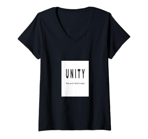Damen Unity- Du und ich, deshalb T-Shirt mit V-Ausschnitt von Fabian Falls