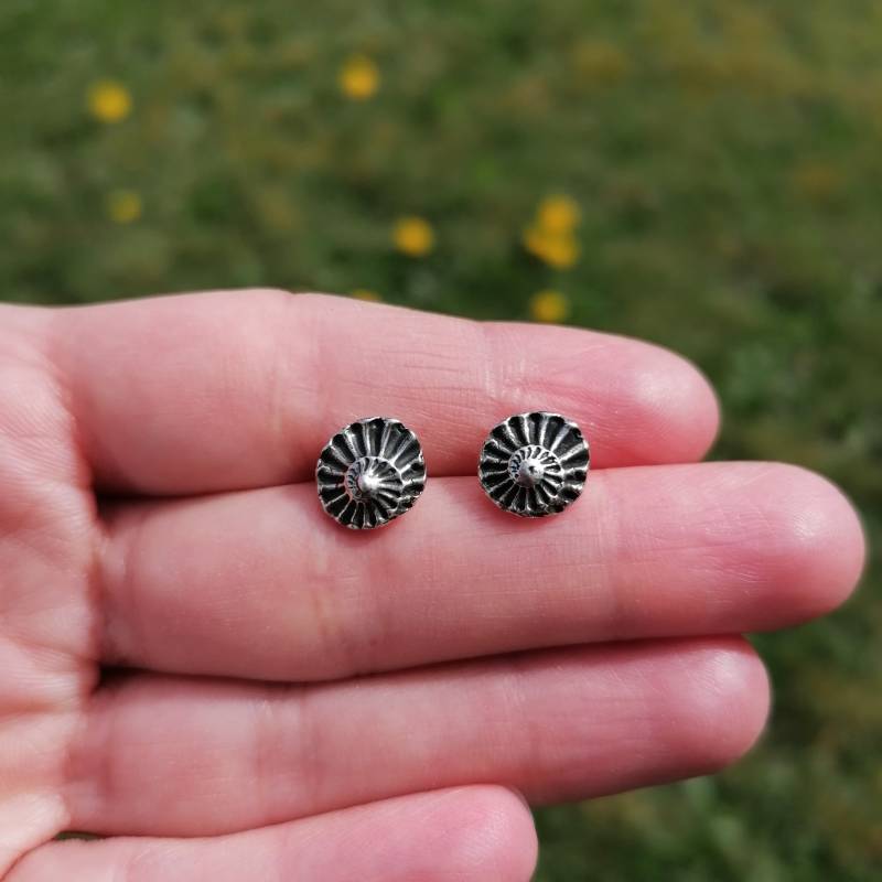 925 Silver Stud Earrings - Ammonite Earrings-925 Solid Sterling Beach 925 Silver Stud Earrings - Ammonite Earrings-925 Solid Sterling Beach von FabianJewellery