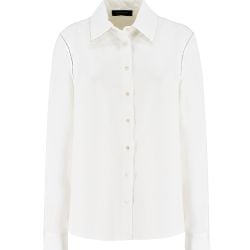 Fabiana Filippi Baumwollpopeline-bluse Mit Diamantenstickerei von Fabiana Filippi