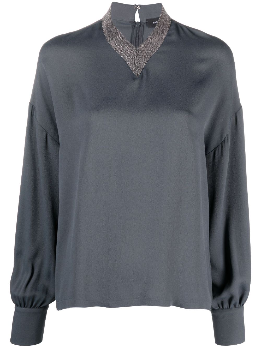 Fabiana Filippi Bluse mit Perlen - Grau von Fabiana Filippi