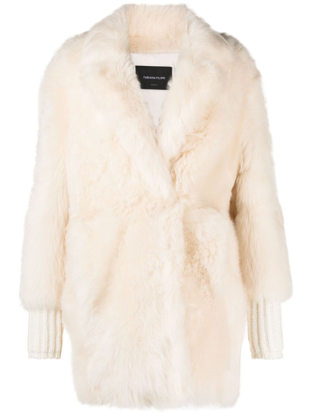 Fabiana Filippi Einreihiger Mantel aus Faux Fur - Nude von Fabiana Filippi